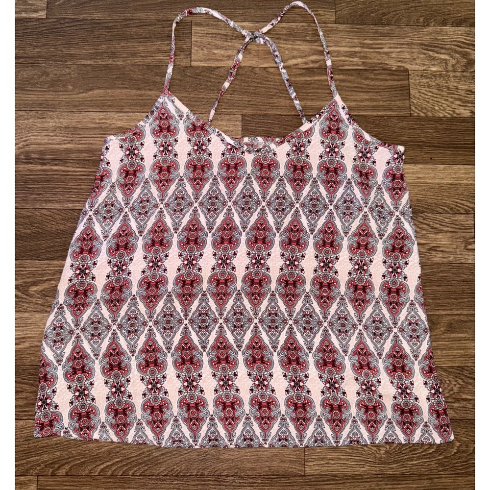 Hollister Tank Top Paisley‎ Print Criss Cross Straps Casual Summer S